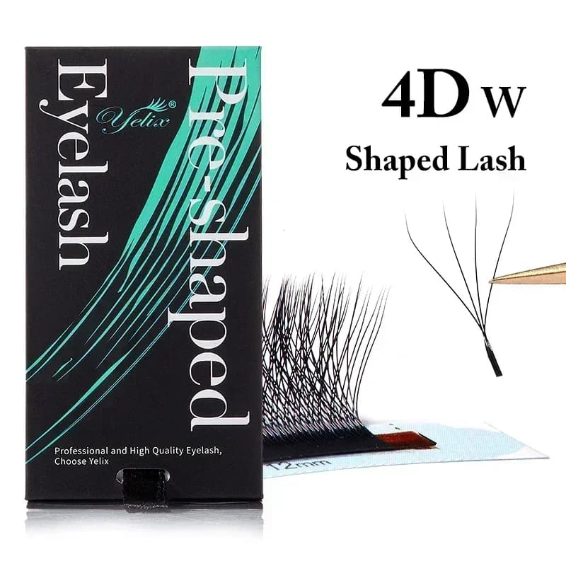 Luonnolliset pehmeät 3D-8D W-muotoiset esivalmistetut viuhkaripset