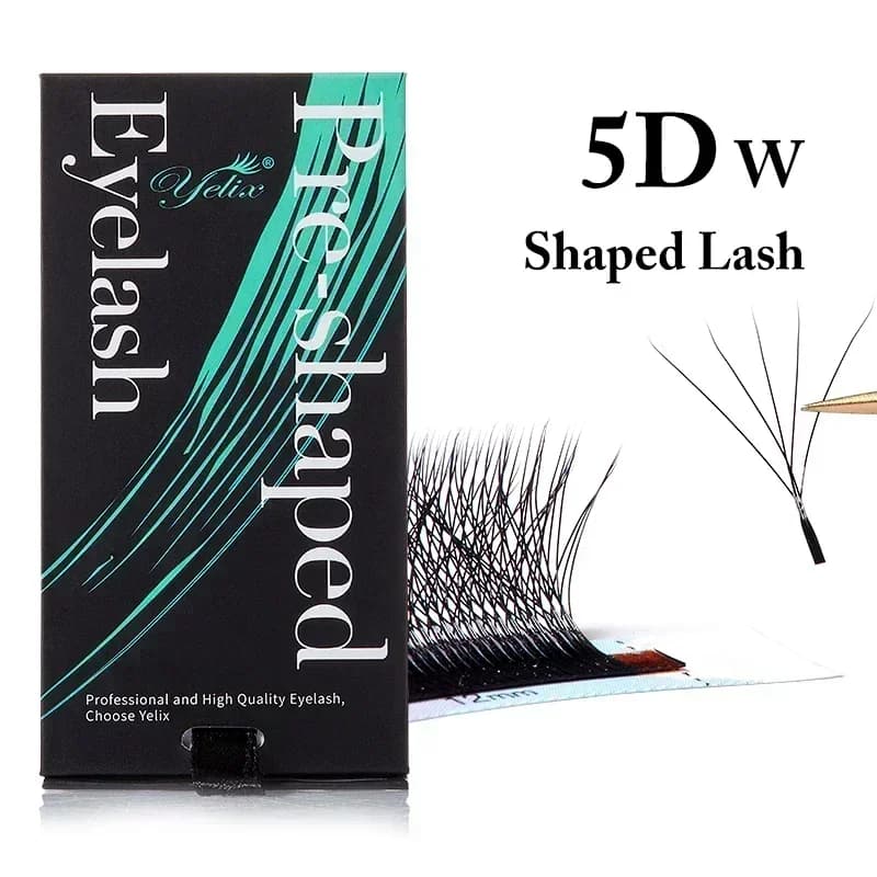 Luonnolliset pehmeät 3D-8D W-muotoiset esivalmistetut viuhkaripset