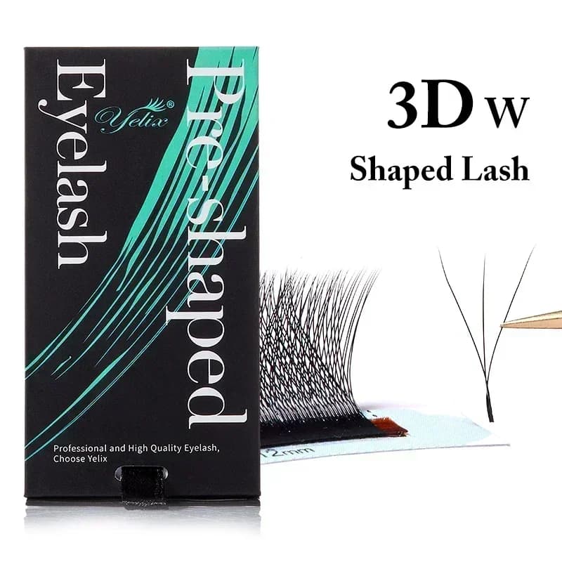 Luonnolliset pehmeät 3D-8D W-muotoiset esivalmistetut viuhkaripset