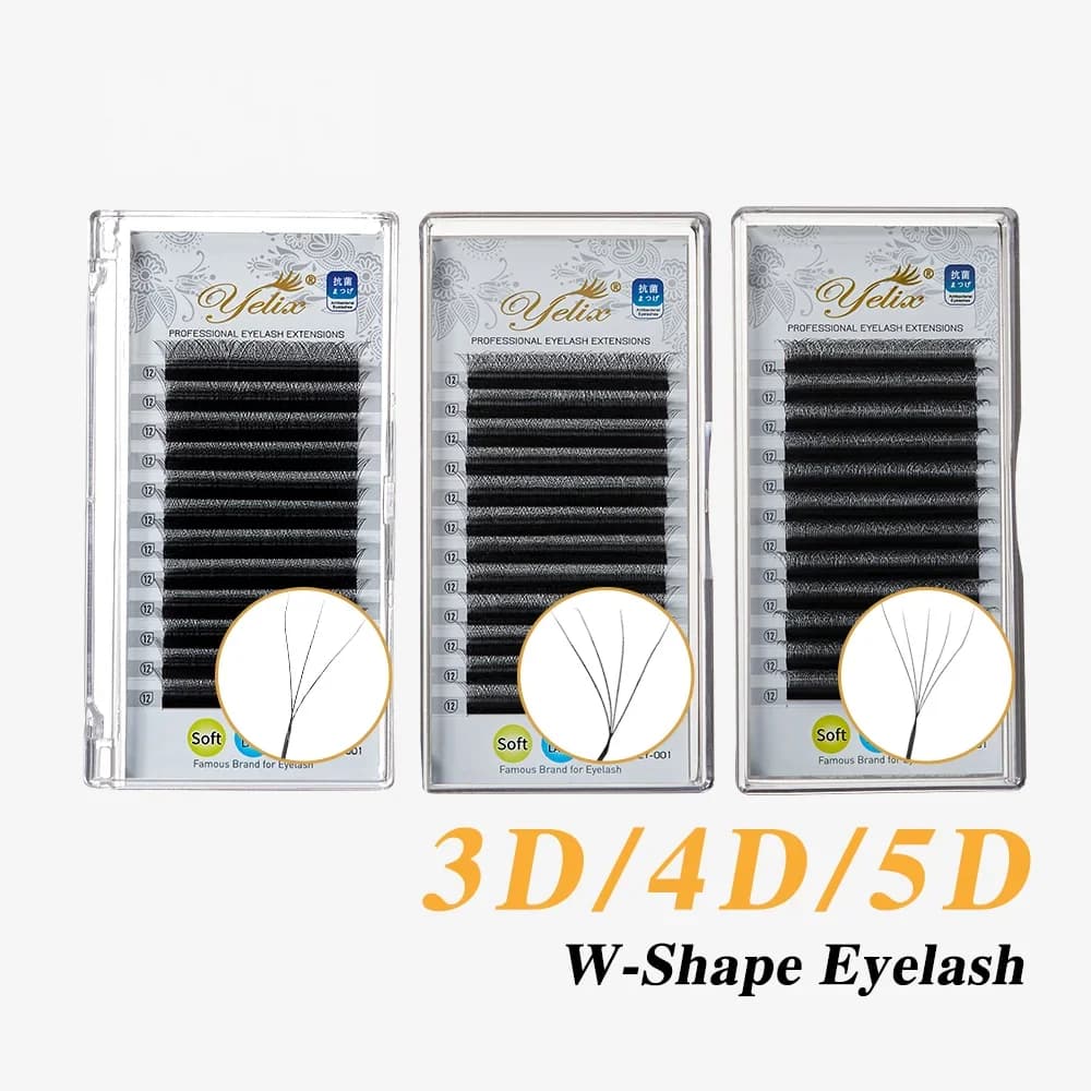 YY ja 3D/4D/5D W-muotoiset esivalmistetut voluumiripsipidennykset