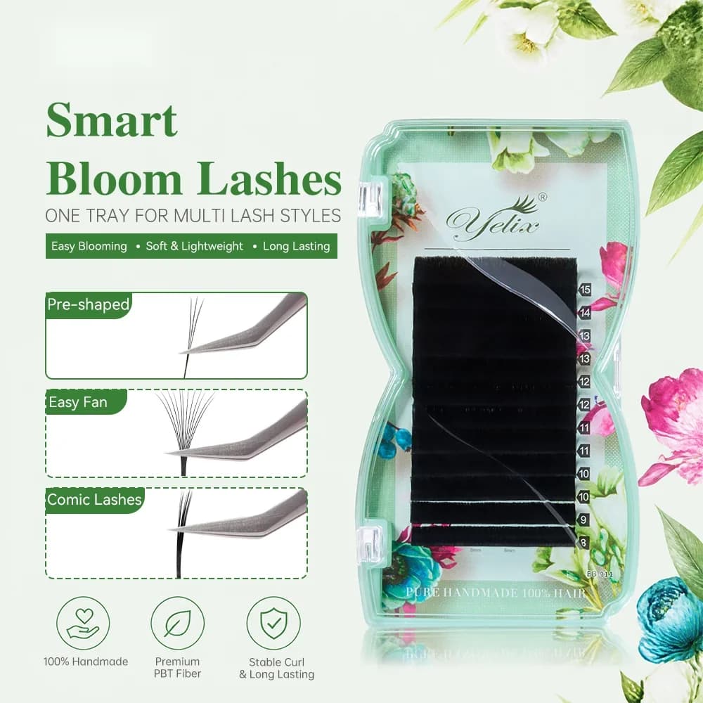 Smart Bloom W-malliset valmiit tilavuusviuhkat ripsien pidennyksiin